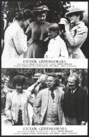 cca 1977 ,,Etüdök gépzongorára című szovjet film jelenetei és szereplői, 13 db vintage produkciós filmfotó, ezüst zselatinos fotópapíron, a használatból eredő (esetleges) kisebb hibákkal, 18x24 cm