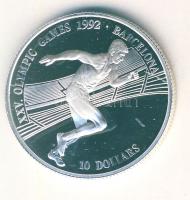 Cook-szigetek 1990. 10$ Ag "Olimpia-futás" T:PP