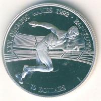 Cook-szigetek 1990. 10$ Ag "Olimpia-futás" T:PP