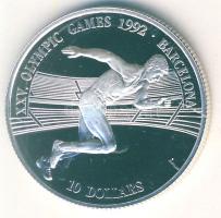 Cook-szigetek 1990. 10$ Ag "Olimpia-futás" T:PP