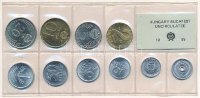 1989. 2f-20Ft (10xklf) érmés forgalmi sor fóliatokban T:1 Adamo FO22