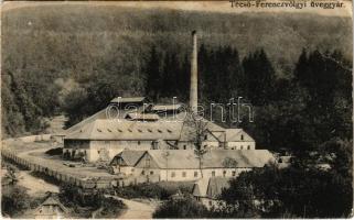 Técső, Tiacevo, Tiachiv, Tyachiv (Máramaros); Ferencvölgyi üveggyár. Szabó Lipót kiadása / glass factory (EB)