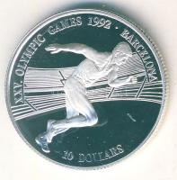 Cook-szigetek 1990. 10$ Ag "Olimpia-futás" T:PP