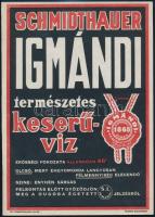 Schmidhauer Igmándi természetes keserűvíz villamosplakát, Bp., Globus-ny., 24×17 cm