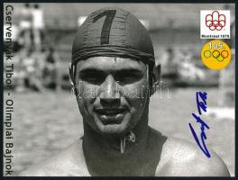 Cservenyák Tibor (1948-) olimpiai bajnok vízilabdázó aláírása fotón