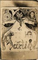 Martini - cirkuszi akrobata szecessziós lapja / Circus acrobat, Art Nouveau (kopott sarkak / worn corners)