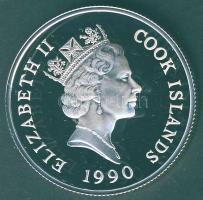 Cook szigetek 1990. 10$ Ag "Veszélyeztetett állatvilág-elefántok" T:PP Csak 25.000db!