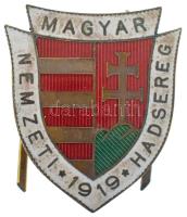 1919. &quot;Magyar Nemzeti Hadsereg 1919&quot; zománcozott sapkajelvény (37x31mm) T:1- / Hungary 1919. &quot;Magyar Nemzeti Hadsereg 1919 (Hungarian National Army)&quot; enamelled cap badge (37x31mm) C:AU