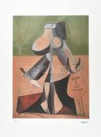 Pablo Picasso (1881-1973): Kompozíció. Ofszet litográfia, papír. Sorszámozott 6/200.Jelzett a nyomaton. Tanúsítvánnyal. Lapméret: 70x50 cm / Ofset lithography with attest
