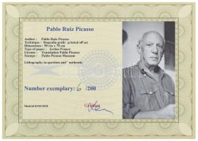 Pablo Picasso (1881-1973): Kompozíció. Ofszet litográfia, papír. Sorszámozott 6/200.Jelzett a nyomat...