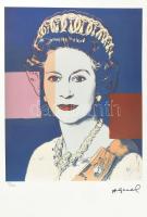 Andy Warhol (1928-1987): Queen Elizabeth II. Ofszet litográfia, papír. Sorszámozott88/100 jelzett a nyomaton. Georges Israel editeur szárazpecséttel is jelzett, tanúsítvánnyal. 43x34,5 cm / Lithography with attest