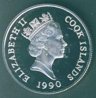 Cook szigetek 1990. 10$ Ag "Veszélyeztetett állatvilág-elefántok" T:PP Csak 25.000db!