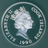 Cook szigetek 1990. 10$ Ag "Veszélyeztetett állatvilág-elefántok" T:PP Csak 25.000db!