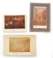 1910 Úrvölgy (Špania Dolina/Herrengrund) felvidéki település 3 db fotója, fotók kartonon, feliratozva, 12x7 cm, 9x11 cm és 8x10 cm