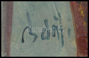 Bánfi József (1936): Enteriör. Olaj, karton, Jelzett 22x18 cm