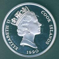 Cook szigetek 1990. 10$ Ag "Veszélyeztetett állatvilág-elefántfej" T:PP Csak 25.000db!