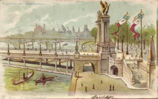 Paris Pont Alexandre hold to light litho