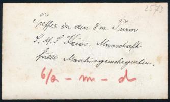 cca 1914-1918 A legénység géppuska-hevedert tölt újra az SMS Kőrösön, az Osztrák-Magyar Cs. és Kir. ...