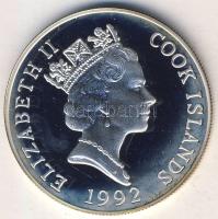 Cook szigetek 1992. 5$ Ag "Astrolabe vitorláshajó" T:PP