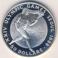 Cook szigetek 1987. 50$ Ag "Olimpia" T:PP Csak 20.000db!