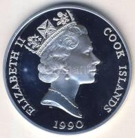 Cook szigetek 1990. 50$ Ag "Veszélyeztetett állatvilág-elefánt" T:PP Csak 25.000db!