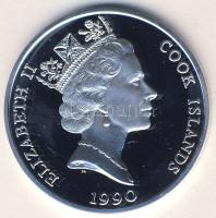 Cook szigetek 1990. 50$ Ag "Veszélyeztetett állatvilág-orrszarvú" T:PP Csak 25.000db!