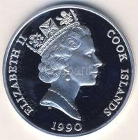 Cook szigetek 1990. 50$ Ag "Veszélyeztetett állatvilág-orrszarvú" T:PP Csak 25.000db!