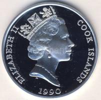 Cook szigetek 1990. 50$ Ag "Veszélyeztetett állatvilág-tigris" T:PP Csak 25.000db!