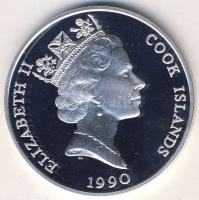 Cook szigetek 1990. 50$ Ag "Veszélyeztetett állatvilág-gazella" T:PP Csak 25.000db!
