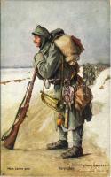 1916 Vorposten. Offizielle Karte für Rotes Kreuz, Kriegsfürsorgeamt Kriegshilfsbüro Nr. 402. / WWI Austro-Hungarian K.u.K. military art postcard s: Hans Larwin (EK)