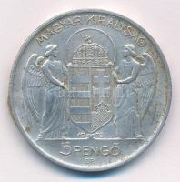 1939. 5P Ag "Horthy balra" T:2 kis patina Adamo P8.2