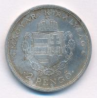 1935. 2P Ag "Rákóczi" T:1- patina Adamo P7.2