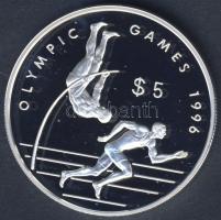 Cook szigetek 1996. 5$ Ag "Olimpia-rúdugrás, futás" T:PP Csak 20.000db!