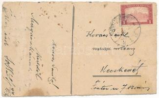 1921 Kézzel rajzolt hölgy művészlap / Hand-drawn lady art postcard. artist signed (lyuk / hole)