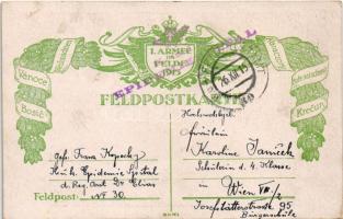 1915 Weihnachten. Feldpostkarte I. Armee im Felde 1915 / Az első hadsereg karácsonyi katonai üdvözle...