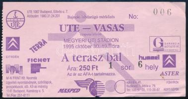 1995 Bp., UTE (Újpest FC) - Vasas labdarúgó-mérkőzés belépőjegye