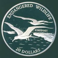 Kiribati 1992. 20$ Ag "Veszélyeztetett állatvilág-madarak" T:PP