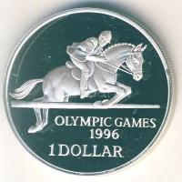 Bermuda 1996. 1$ Ag "Olimpia-lovaglás" T:PP Csak 30.000db!