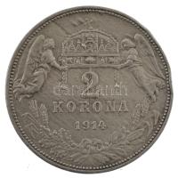 1914KB 2K Ag Ferenc József (10g) T:2- lapkahiba / Hungary 1914KB 2 Korona Ag Franz Joseph (10g) C:VF planchet error Adamo K6, Unger III 1494, Huszár 2202., Krause KM# 493