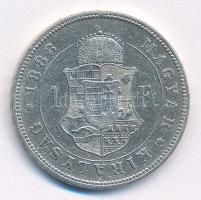 1883KB 1Ft Ag "Ferenc József / Barokk címer" T:2- ph. Adamo M15