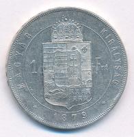 1879KB 1Ft Ag "Ferenc József / Középcímer" T:1- kis ph. Adamo M15