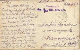 1915 Szabó Sándor, első világháborús osztrák-magyar katonai őrmester kitüntetéssel és karddal az old...