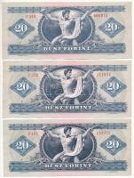 1975. 20Ft (3x) T:III közte szép papír Adamo F16
