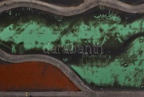 Johan Hugó (1891-1956): Hölgy tájban. Színes ólomüveg, jelezve jobbra lent: Johann Hugo. Korának meg...