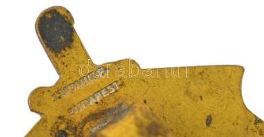 ~1930. Ludovika Akadémia aranyozott bronz sportügyességi jelvény "LUDVIG BUDAPEST" gyártói...