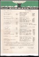 1969 Bp., Normafa vendéglő / étterem étlapja