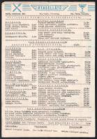 1966 Utasellátó II. oszt. étterem étlapja, 91. üzem Szeged, Állami Biztosító és IBUSZ reklámjaival