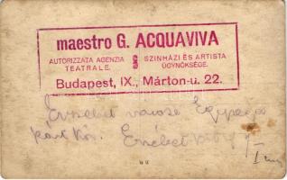 Dari Darinka - erotikus cirkuszi artista. Maestro G. Acquaviva színházi és artista ügynöksége, Budap...