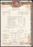 1969 Bp., Budapesti Nemzetközi Vásár (BNV), Mátyás Pince Étterem I. osztályú étlapja, többnyelvű, be...