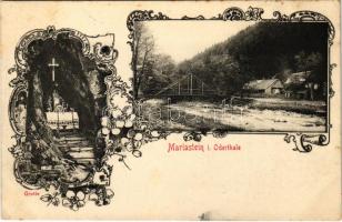 1907 Spálov, Sponau; Mariastein i. Oderthale, Grotte / Maria skála, Odra mladá / river valley, pilgrimage cave. Art Nouveau, floral (EK)